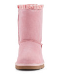 Bailey Ruffle & Bow Suede Boot, Baby Pink, Youth