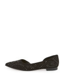Perri Crystal Half-d'Orsay Flat, Black