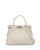 Peekaboo Medium Satchel Bag, White