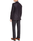 Plaid Two-Button Jacket, Aubergine/Gray