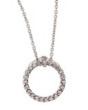 18k White XS Diamond Circle Pendant Necklace