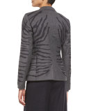 Zebra-Jacquard One-Button Jacket, Flannel