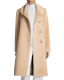 Round-Collar Alpaca/Wool Coat