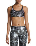 Beta Strappy Versatility Sports Bra, Snake Camo/Black