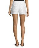 Micro E Embroidered Linen/Cotton Shorts