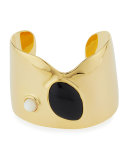 Organic Cuff Bracelet with Black Agate