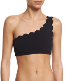 Santa Barbara One-Shoulder Swim Top, Black