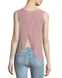 The Cross Back Striped Muscle Tee, Birkin Stripe