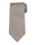 Neat Square-Dot Patterned Silk Tie