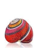 Polymita Snail Shell Crystal Clutch Bag, Red