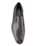 Leather Plain-Toe Slip-On Loafer