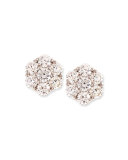 Small Diamond Flower Cluster Earrings, 0.97 tdcw