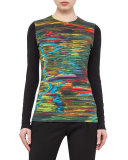 Printed Long-Sleeve Tee, Northern Lights