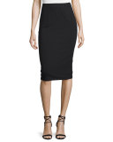 Calf-Length Pencil Skirt, Black  