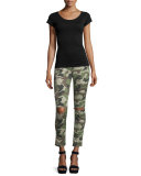 Emma Camouflage Distressed Skinny Jeans, Warden