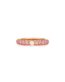 18K Rose Gold & Pink Sapphire Ring with One Diamond, Size 5.5