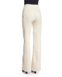 High-Waist Flare-Leg Jeans, Ivory