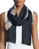 Emblems Silk Shibori Scarf