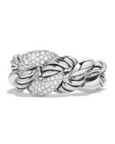 Belmont Curb Link Ring with Diamonds