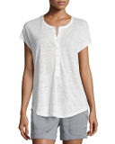 Short-Sleeve Henley Cocoon Shirt