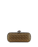 Knot Studded Snakeskin Clutch Bag