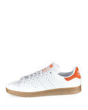 Men's Stan Smith Perforated Leather Sneaker, White/Orange