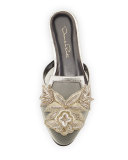Patrizia Embroidered Slip-On Flat Mule, Smoke