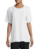 Short-Sleeve Silk Box Top 