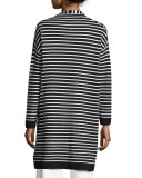 Striped Long Sweater Coat 