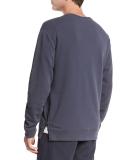 Side-Zip Crewneck Sweater