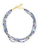 Blue Rain Flurries Three-Strand Necklace