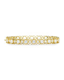 Yellow Gold Diamond Oval Bangle Bracelet