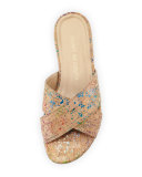 Byway Crisscross Flat Cork Sandal, Confetti