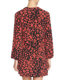 Animal-Print Twisted-Neck Shift Dress 