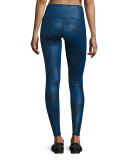 Airbrush Camouflage-Print Sport Leggings, Navy Camo