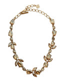 Bold Crystal Teardrop Necklace, Golden