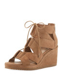 Dibs Lace-Up Wedge Sandal, Sienna