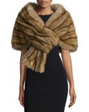 Sable Fur Pull-Through Stole, Golden