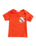 Callum Short-Sleeve Jersey Tee, Red-Orange, Size 6M-3