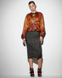 Zip-Front Buckled Leather Degrade Jacket, Cognac