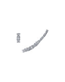 Mixed Diamond Climber & Stud Earrings in 18K White Gold