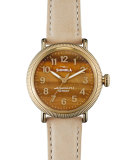 Runwell Coin Edge Watch with Leather Strap, 38mm