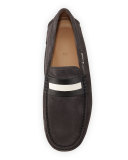 Calf Suede Driver, Gray