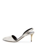 Pamie Leather Slingback 55mm Pump, Smoke