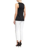 Clementine Sleeveless Crepe Top, Black