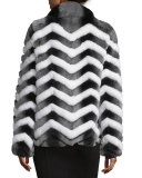 Chevron Fur Jacket