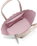 lily avenue small patent tote bag, porcini/rose taupe