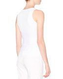 Sleeveless Racerback Top, White