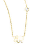 Elephant Pendant Bezel Diamond Necklace
