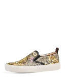 Dublin Bengal-Print Skate Sneaker, Tan